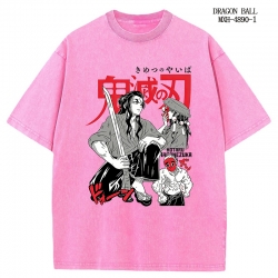 Demon Slayer Kimets Anime peripheral pure cotton washed and worn T-shirt from S to 2XL