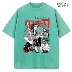 Demon Slayer Kimets Anime peripheral pure cotton washed and worn T-shirt from S to 2XL