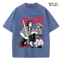 Demon Slayer Kimets Anime peripheral pure cotton washed and worn T-shirt from S to 2XL