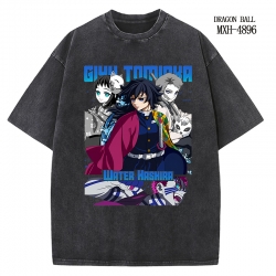 Demon Slayer Kimets Anime peripheral pure cotton washed and worn T-shirt from S to 2XL