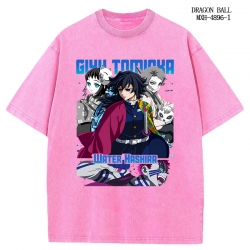 Demon Slayer Kimets Anime peripheral pure cotton washed and worn T-shirt from S to 2XL