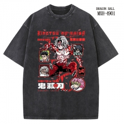 Demon Slayer Kimets Anime peripheral pure cotton washed and worn T-shirt from S to 2XL