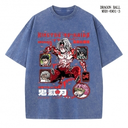 Demon Slayer Kimets Anime peripheral pure cotton washed and worn T-shirt from S to 2XL