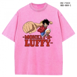 One Piece Anime peripheral pure cotton washed and worn T-shirt from S to 2XL
