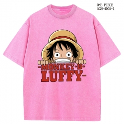 One Piece Anime peripheral pure cotton washed and worn T-shirt from S to 2XL