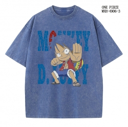One Piece Anime peripheral pure cotton washed and worn T-shirt from S to 2XL