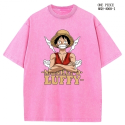 One Piece Anime peripheral pure cotton washed and worn T-shirt from S to 2XL