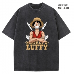One Piece Anime peripheral pure cotton washed and worn T-shirt from S to 2XL