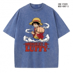One Piece Anime peripheral pure cotton washed and worn T-shirt from S to 2XL