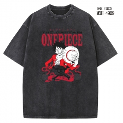 One Piece Anime peripheral pure cotton washed and worn T-shirt from S to 2XL