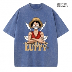 One Piece Anime peripheral pure cotton washed and worn T-shirt from S to 2XL