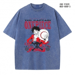One Piece Anime peripheral pure cotton washed and worn T-shirt from S to 2XL