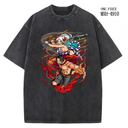 One Piece Anime peripheral pure cotton washed and worn T-shirt from S to 2XL