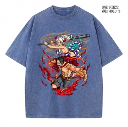 One Piece Anime peripheral pure cotton washed and worn T-shirt from S to 2XL