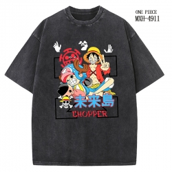 One Piece Anime peripheral pure cotton washed and worn T-shirt from S to 2XL