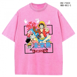 One Piece Anime peripheral pure cotton washed and worn T-shirt from S to 2XL