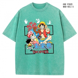 One Piece Anime peripheral pure cotton washed and worn T-shirt from S to 2XL