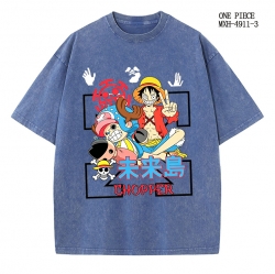 One Piece Anime peripheral pure cotton washed and worn T-shirt from S to 2XL