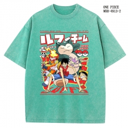 One Piece Anime peripheral pure cotton washed and worn T-shirt from S to 2XL