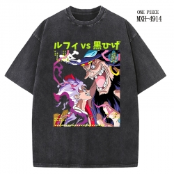 One Piece Anime peripheral pure cotton washed and worn T-shirt from S to 2XL