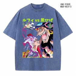 One Piece Anime peripheral pure cotton washed and worn T-shirt from S to 2XL