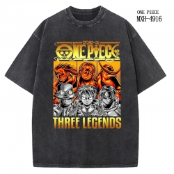 One Piece Anime peripheral pure cotton washed and worn T-shirt from S to 2XL