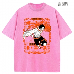 One Piece Anime peripheral pure cotton washed and worn T-shirt from S to 2XL