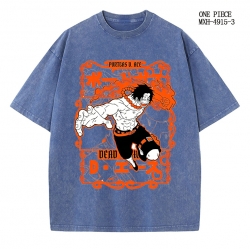 One Piece Anime peripheral pure cotton washed and worn T-shirt from S to 2XL