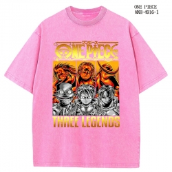 One Piece Anime peripheral pure cotton washed and worn T-shirt from S to 2XL