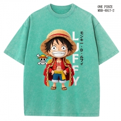 One Piece Anime peripheral pure cotton washed and worn T-shirt from S to 2XL