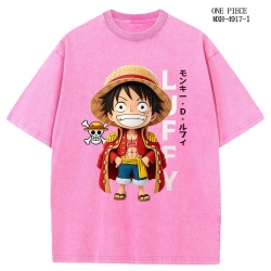 One Piece Anime peripheral pure cotton washed and worn T-shirt from S to 2XL