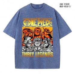 One Piece Anime peripheral pure cotton washed and worn T-shirt from S to 2XL