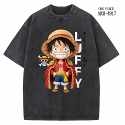 One Piece Anime peripheral pure cotton washed and worn T-shirt from S to 2XL