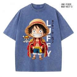 One Piece Anime peripheral pure cotton washed and worn T-shirt from S to 2XL