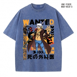 One Piece Anime peripheral pure cotton washed and worn T-shirt from S to 2XL