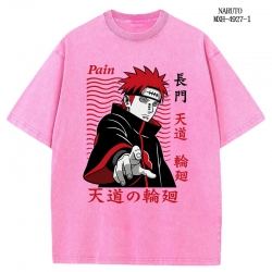 Naruto Anime peripheral pure cotton washed and worn T-shirt from S to 2XL