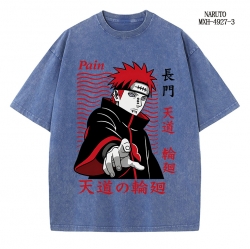 Naruto Anime peripheral pure cotton washed and worn T-shirt from S to 2XL