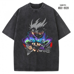 Naruto Anime peripheral pure cotton washed and worn T-shirt from S to 2XL