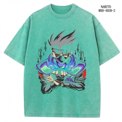 Naruto Anime peripheral pure cotton washed and worn T-shirt from S to 2XL