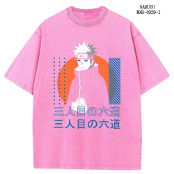Naruto Anime peripheral pure cotton washed and worn T-shirt from S to 2XL