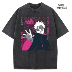 Naruto Anime peripheral pure cotton washed and worn T-shirt from S to 2XL