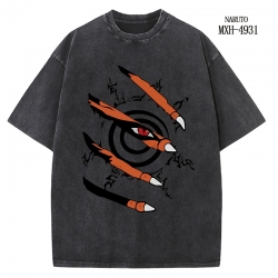 Naruto Anime peripheral pure cotton washed and worn T-shirt from S to 2XL