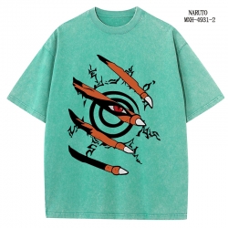 Naruto Anime peripheral pure cotton washed and worn T-shirt from S to 2XL