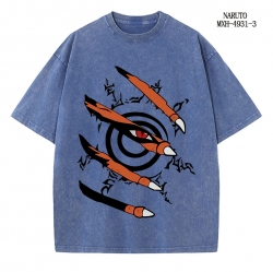 Naruto Anime peripheral pure cotton washed and worn T-shirt from S to 2XL