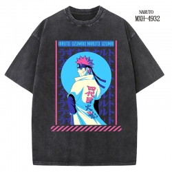 Naruto Anime peripheral pure cotton washed and worn T-shirt from S to 2XL