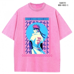 Naruto Anime peripheral pure cotton washed and worn T-shirt from S to 2XL