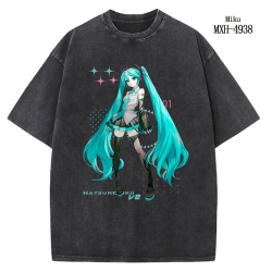 Hatsune Miku Anime peripheral pure cotton washed and worn T-shirt from S to 2XL