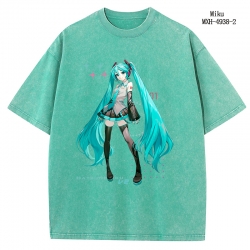 Hatsune Miku Anime peripheral pure cotton washed and worn T-shirt from S to 2XL
