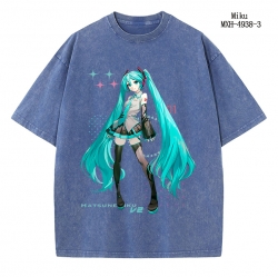 Hatsune Miku Anime peripheral pure cotton washed and worn T-shirt from S to 2XL
