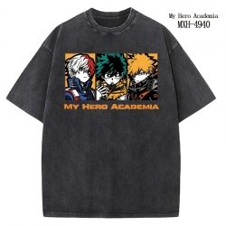 My Hero Academia Anime peripheral pure cotton washed and worn T-shirt from S to 2XL